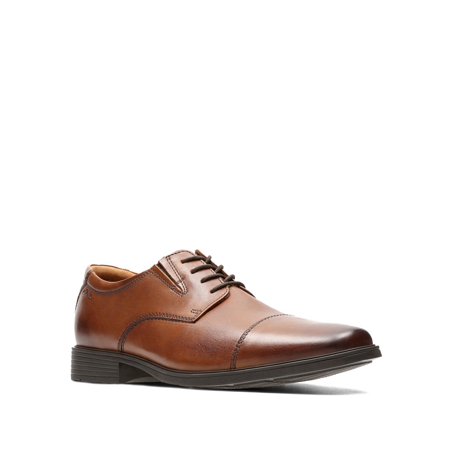 Clarks-Tilden-Cap-Men's-Shoes-Dark-Tan-Leather-26130096