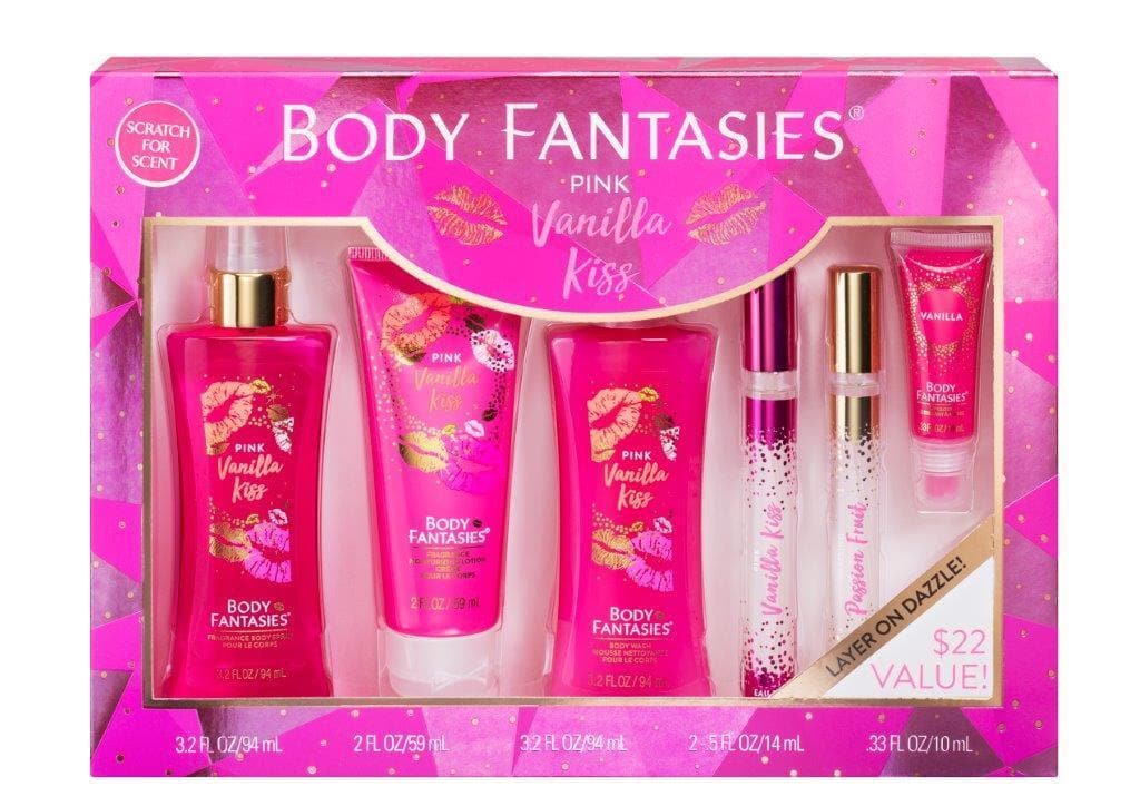 Body Fantasies REGIMEN gift SET Pink Vanilla kiss 6 pcs