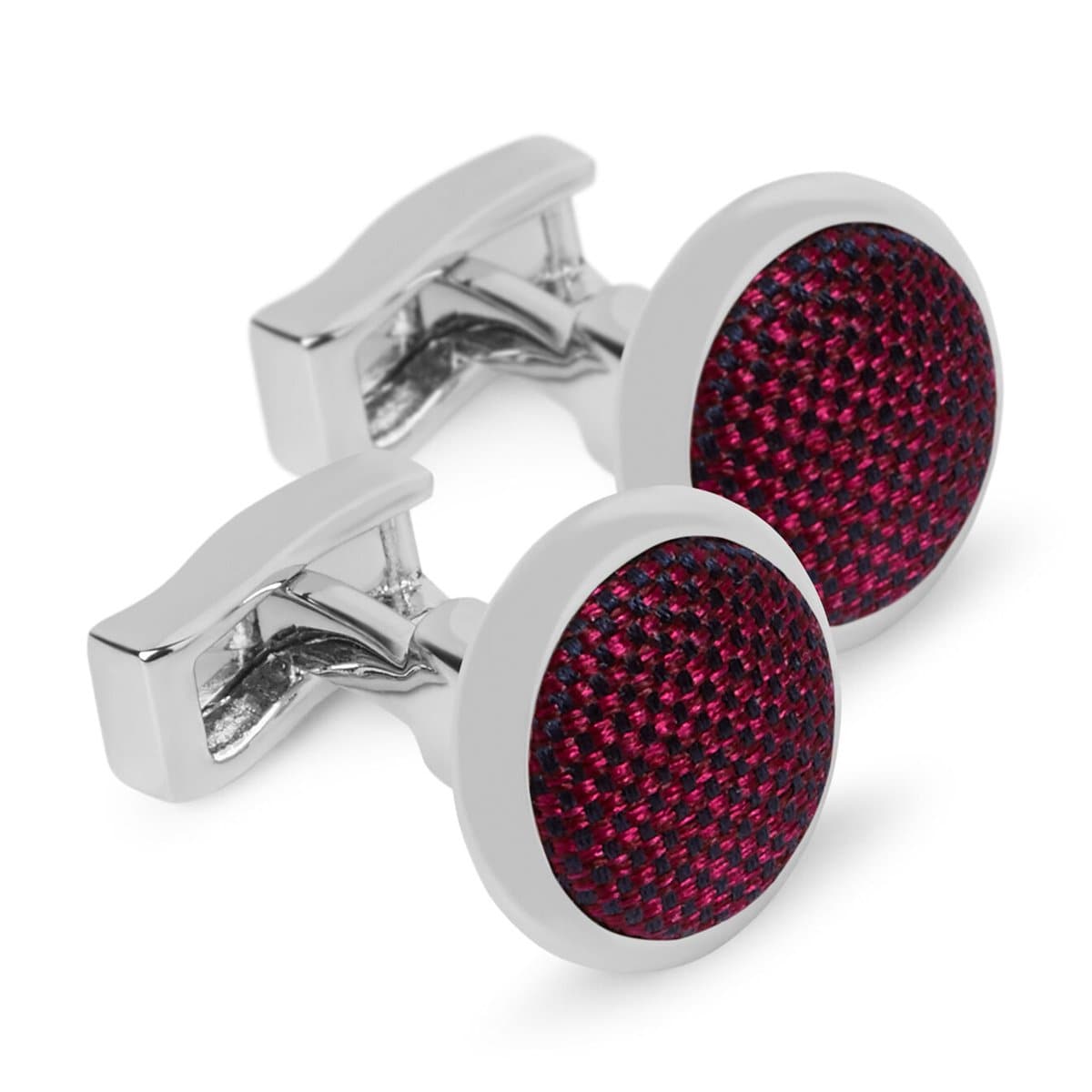 CUFFLINK  WOVEN TWO TONE BURGANDY