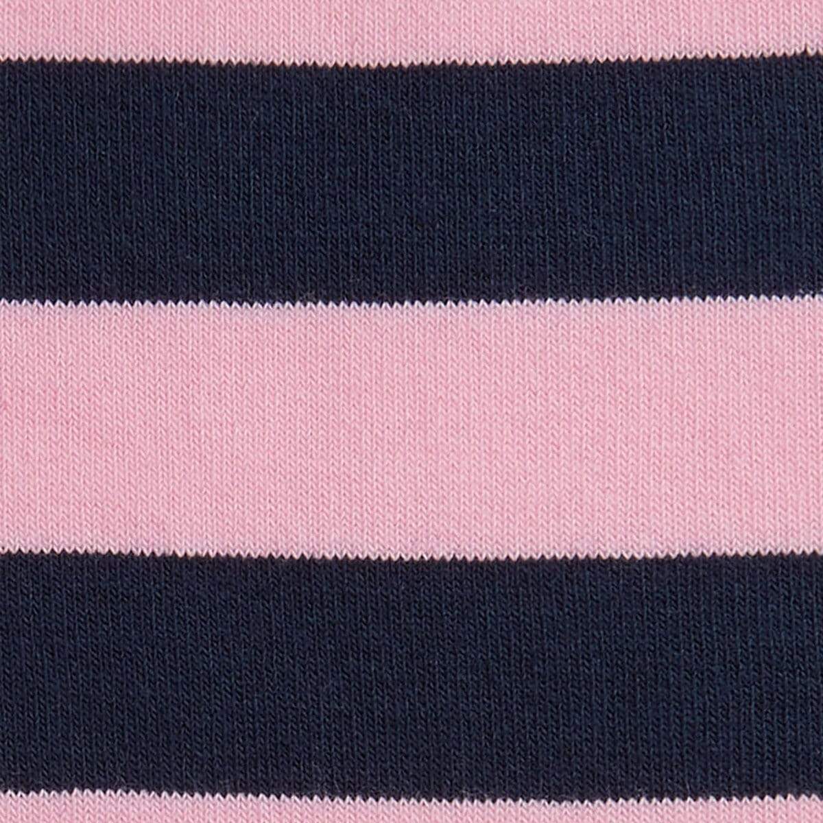 SOCKS BLOCK STRIPE NAVY PINK