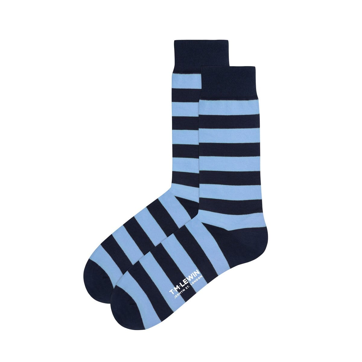 SOCKS BLOCK STRIPE NAVY BLUE