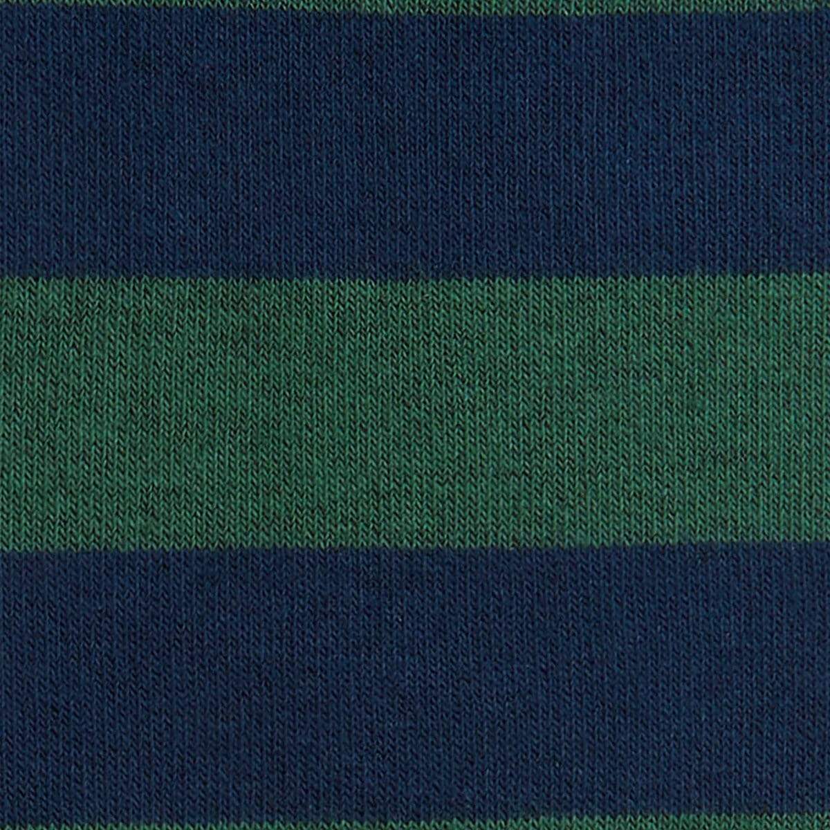 SOCKS BLOCK STRIPE NAVY GREEN