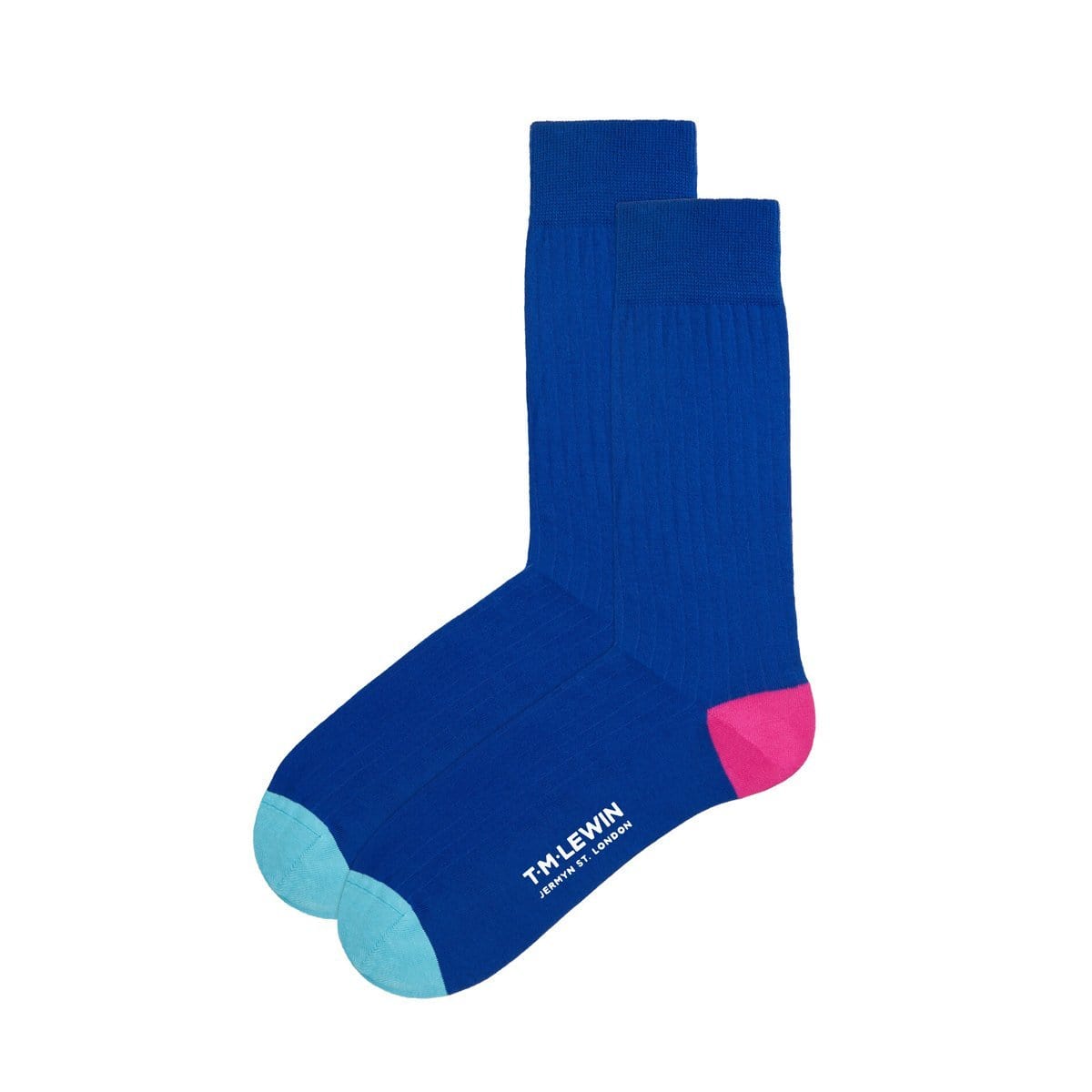 SOCKS HEEL AND TOE RIB TEAL PINK