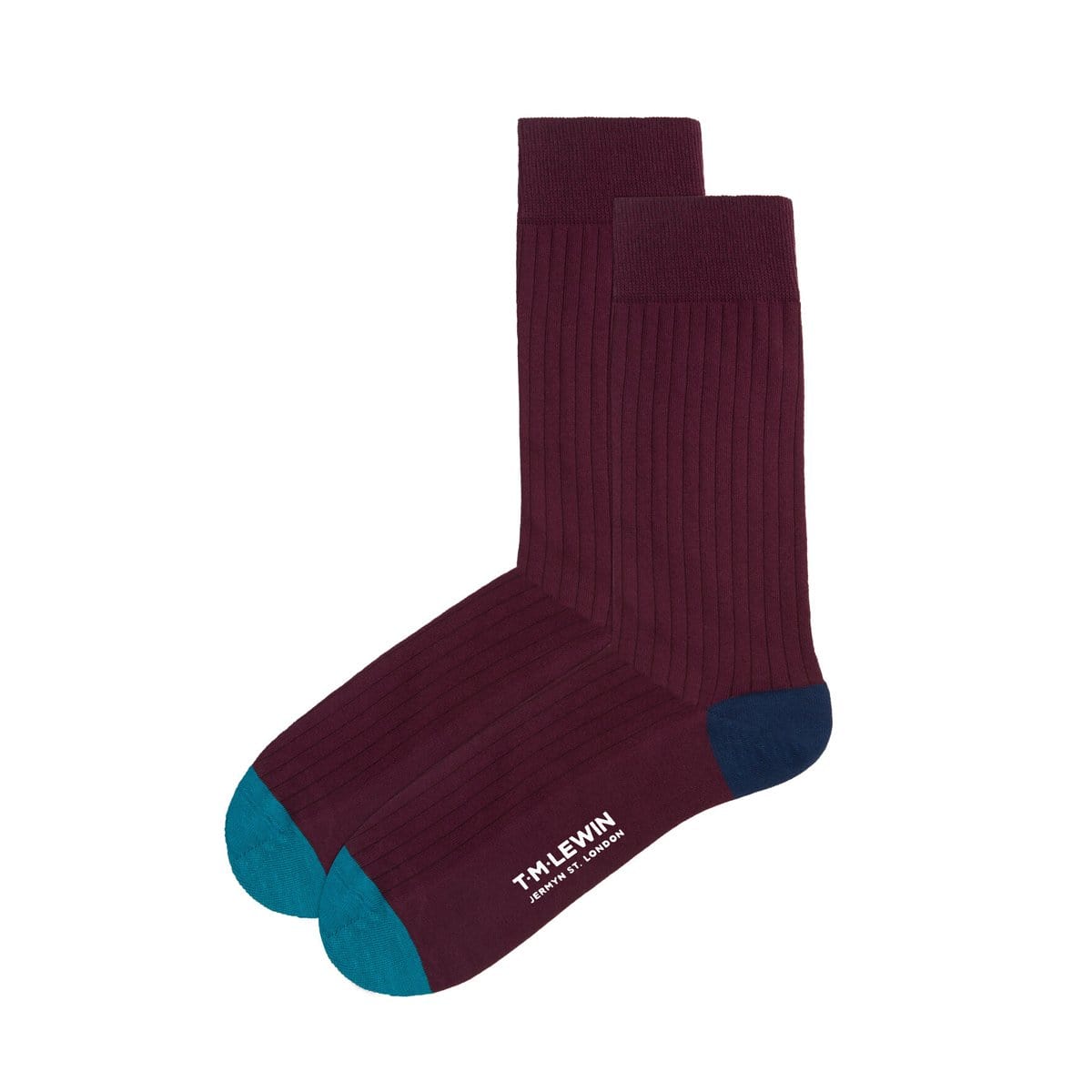 SOCKS HEEL AND TOE RIB BURG TEAL NVY