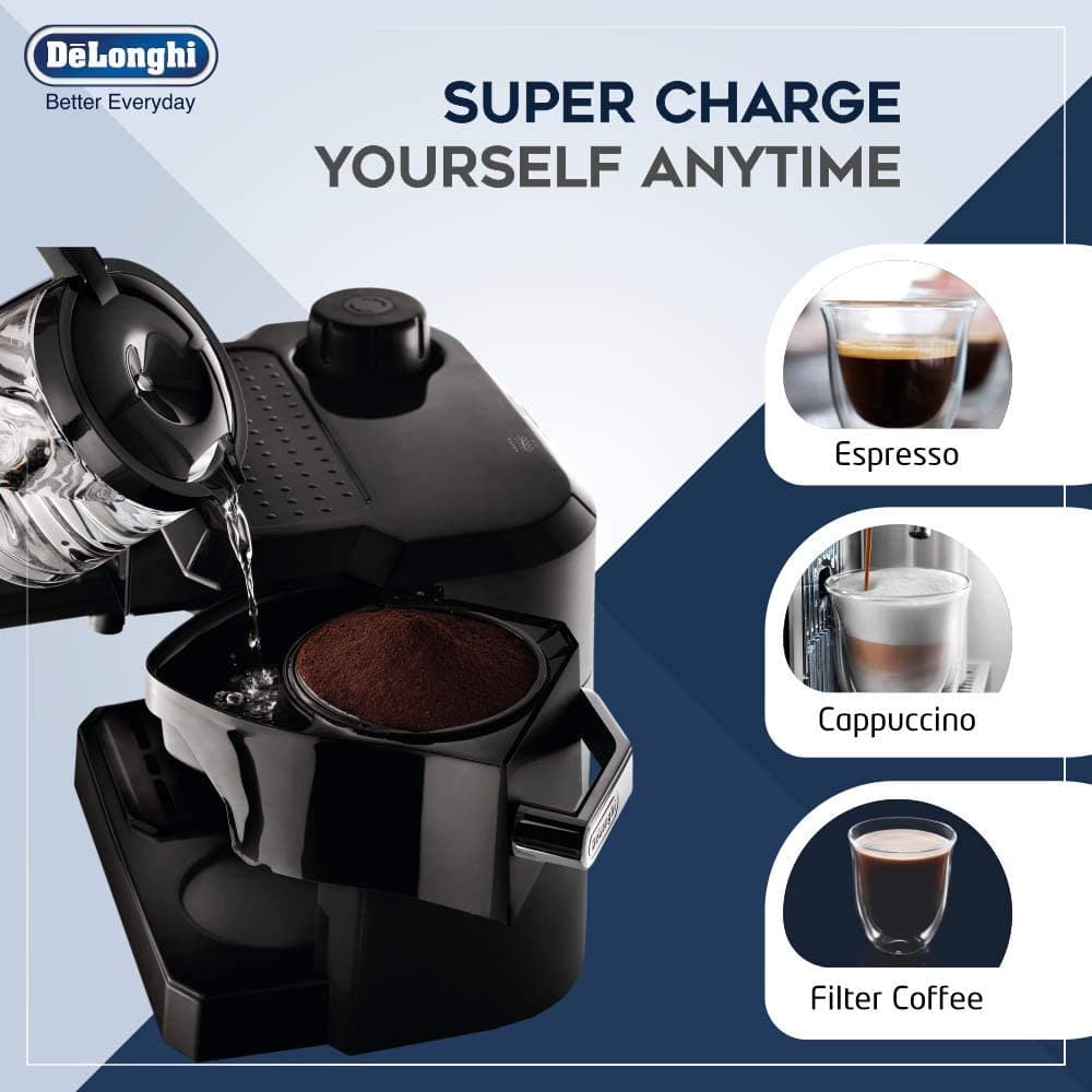 DE'LONGHI COMBI COFFEE MACHINE BLACK BCO320