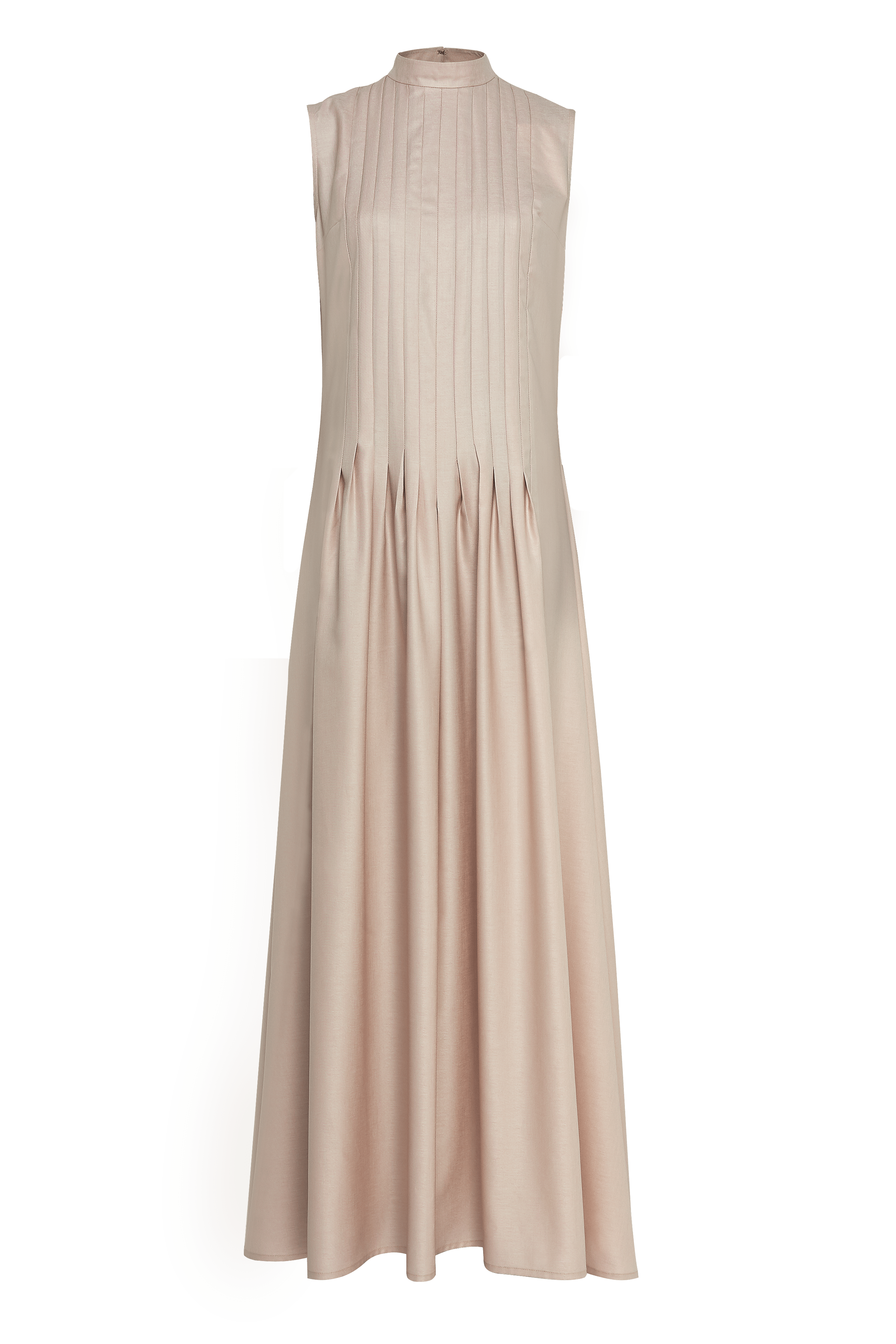 PLEATED SLEEVELESS STRAIGHT DRESS