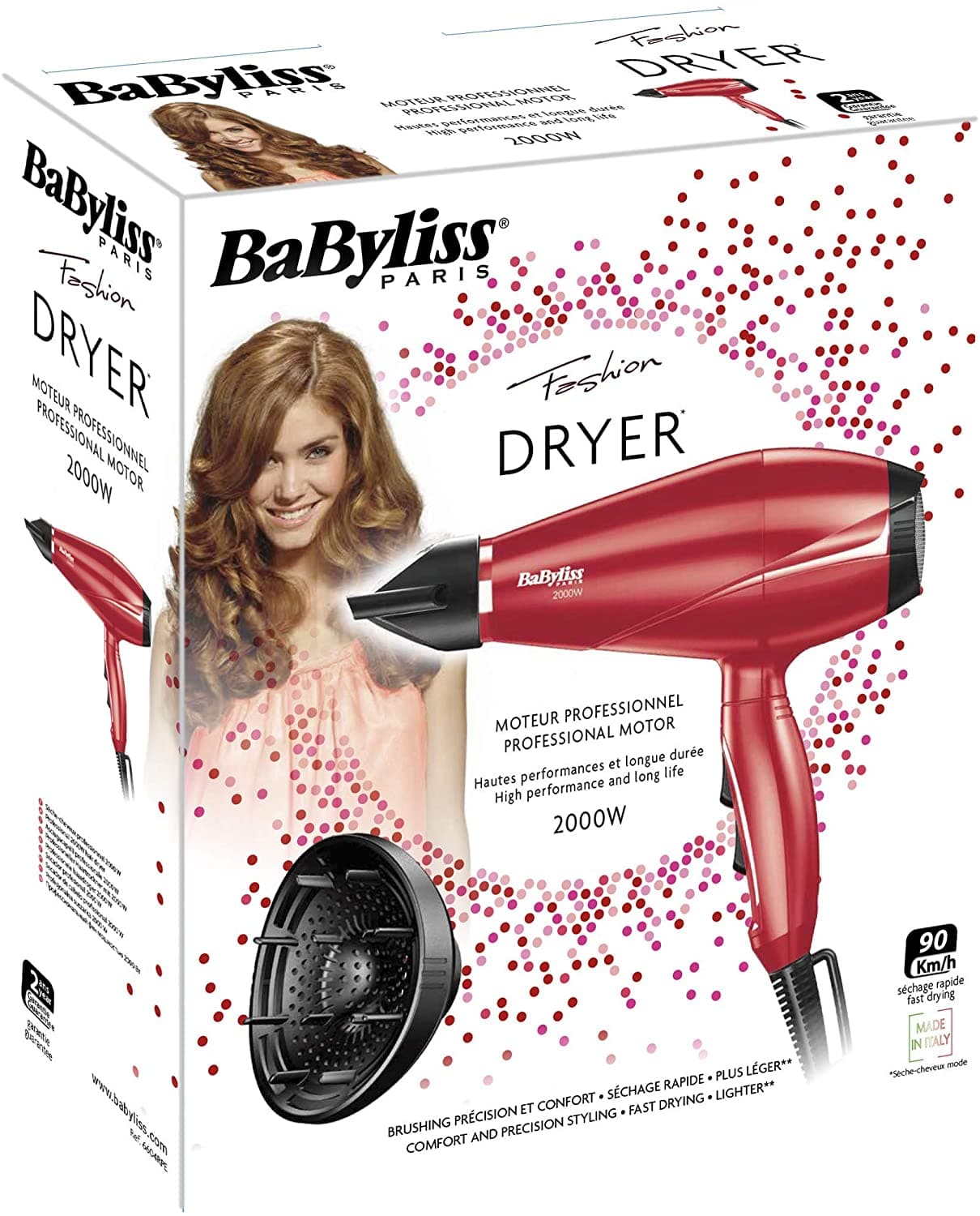 BaByliss Professional AC Dryer Red - BAB6604RPSDE