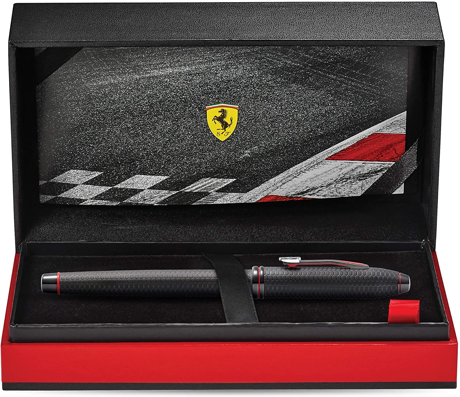 Cross Townsend Collection for Scuderia Ferrari Brushed Black Chemically Etched Honeycomb Pattern Fountain Pen - FR0046-58MD