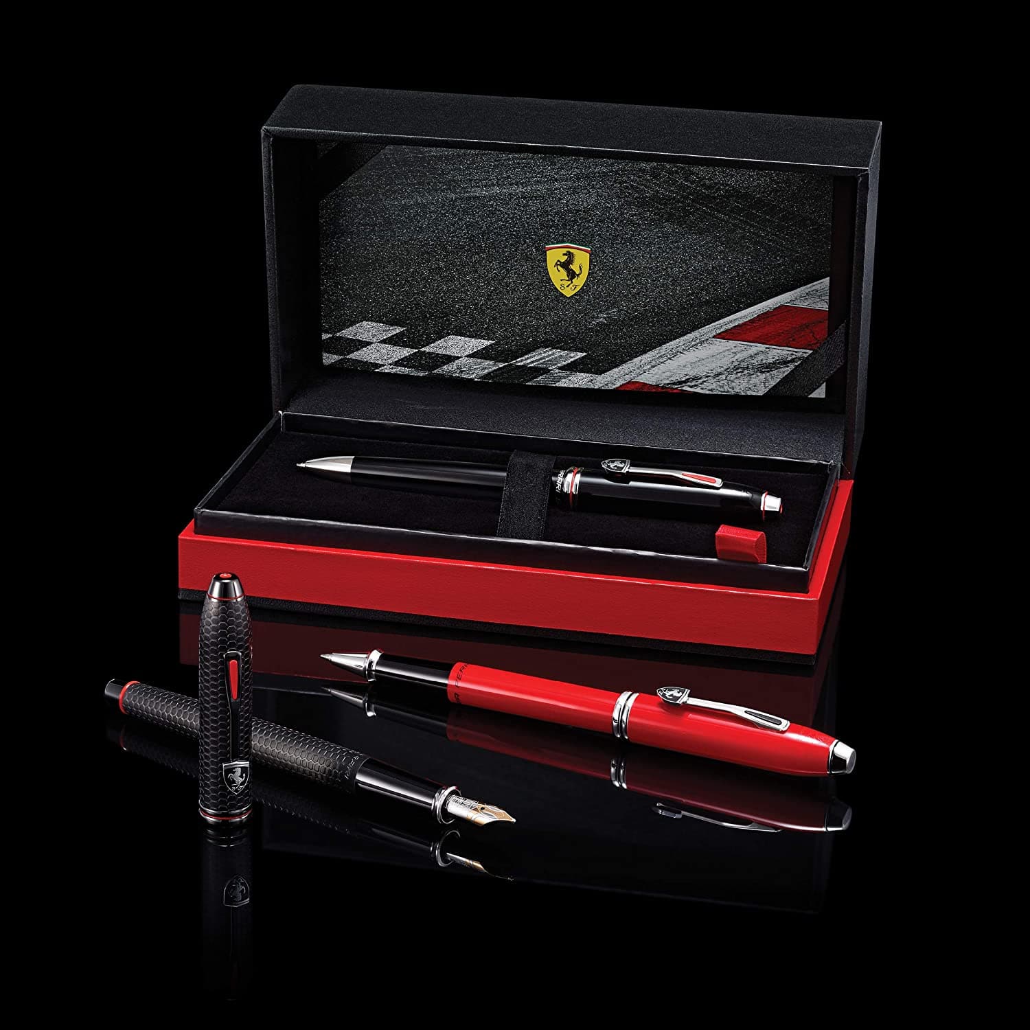Cross Townsend Collection for Scuderia Ferrari Glossy Black Lacquer Fountain Pen - FR0046-56MD