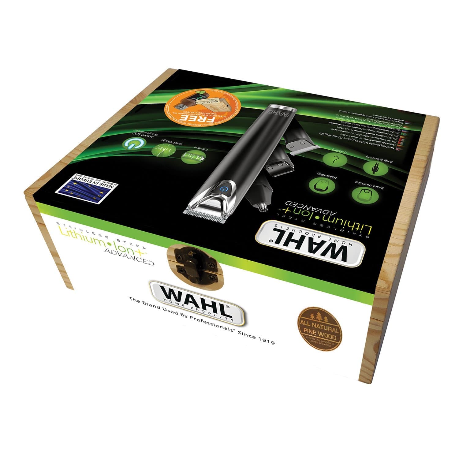 WAHL STAINLESS STEEL ADVANCE IN WOODEN BOX - 9864-0415