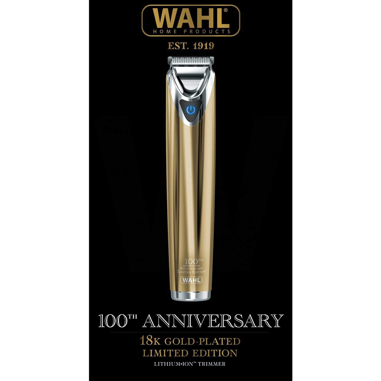 WAHL LIMITED EDITION TRIMMER STAINLESS STEEL 18 KARAT GOLD PLATED  - 9864-1427