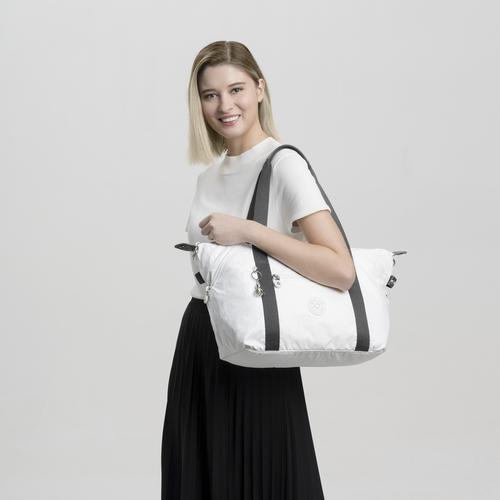 Kipling Art White Metallic - Handbag With Detachable Straps - 21091-47I