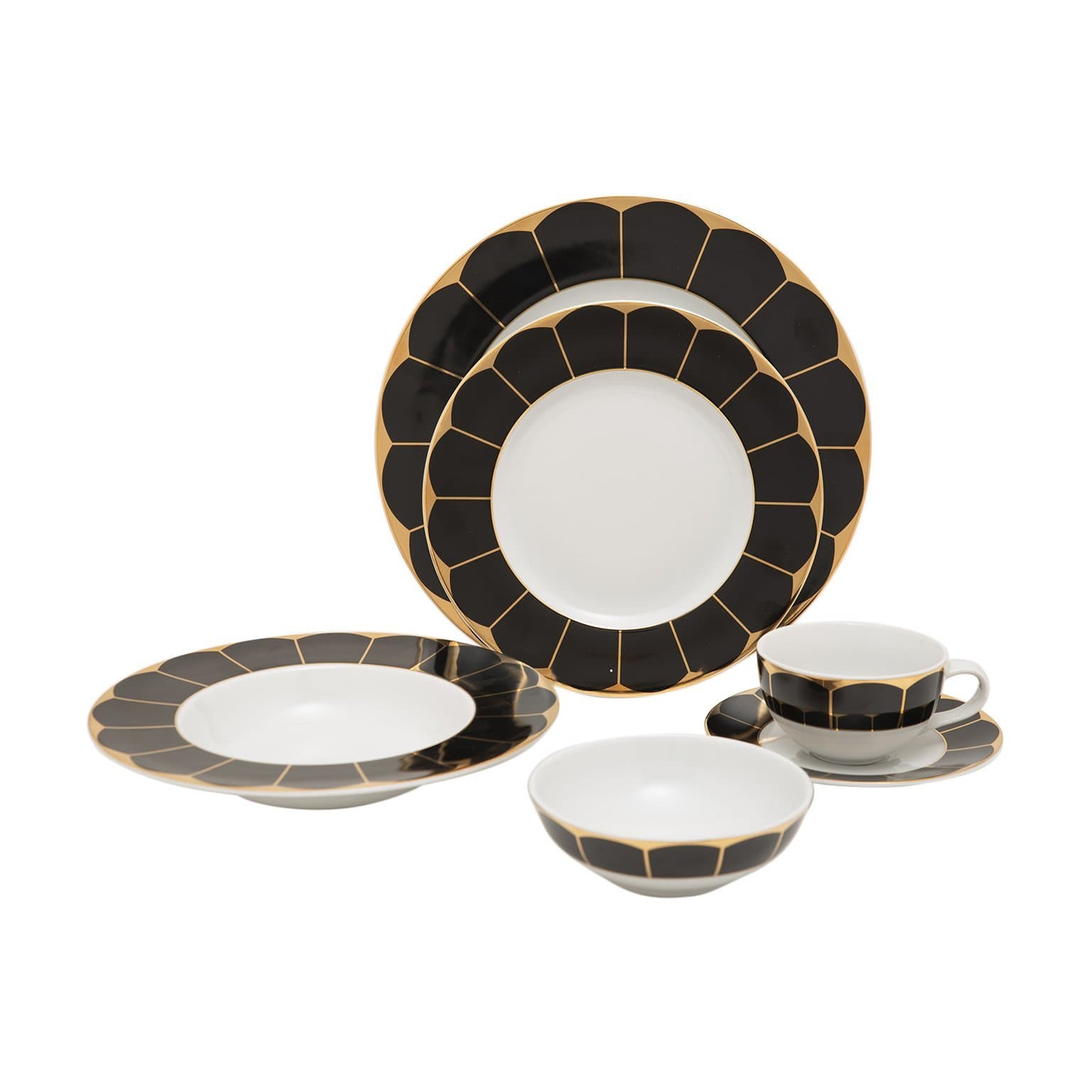 GARLAND GOLD BLACK 24PC DINNER SET