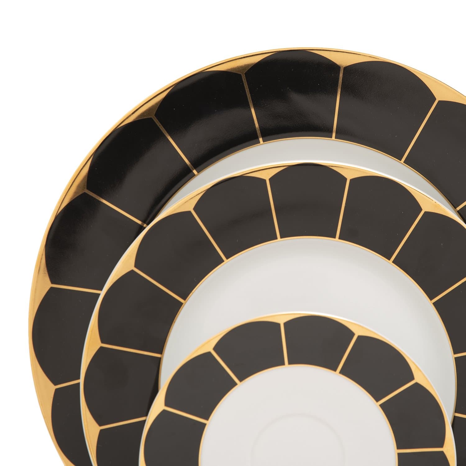 GARLAND GOLD BLACK 24PC DINNER SET - GARGBLK/24DS