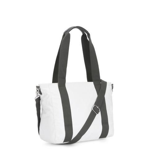 Kipling-Asseni S-Small tote (with removable shoulderstrap)-White Metallic-I6232-47I
