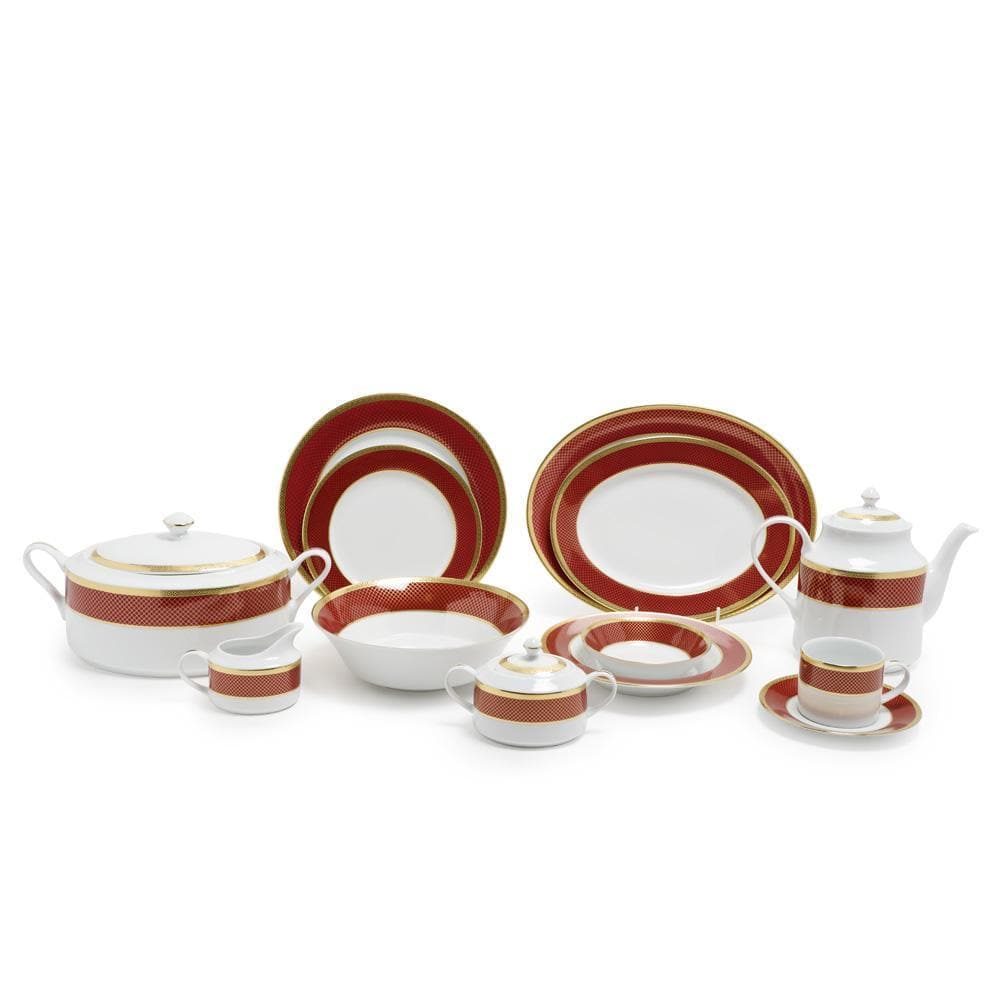 CHERIE RED 59PC DINNER SET