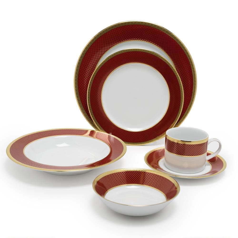 CHERIE RED 24PC DINNER SET