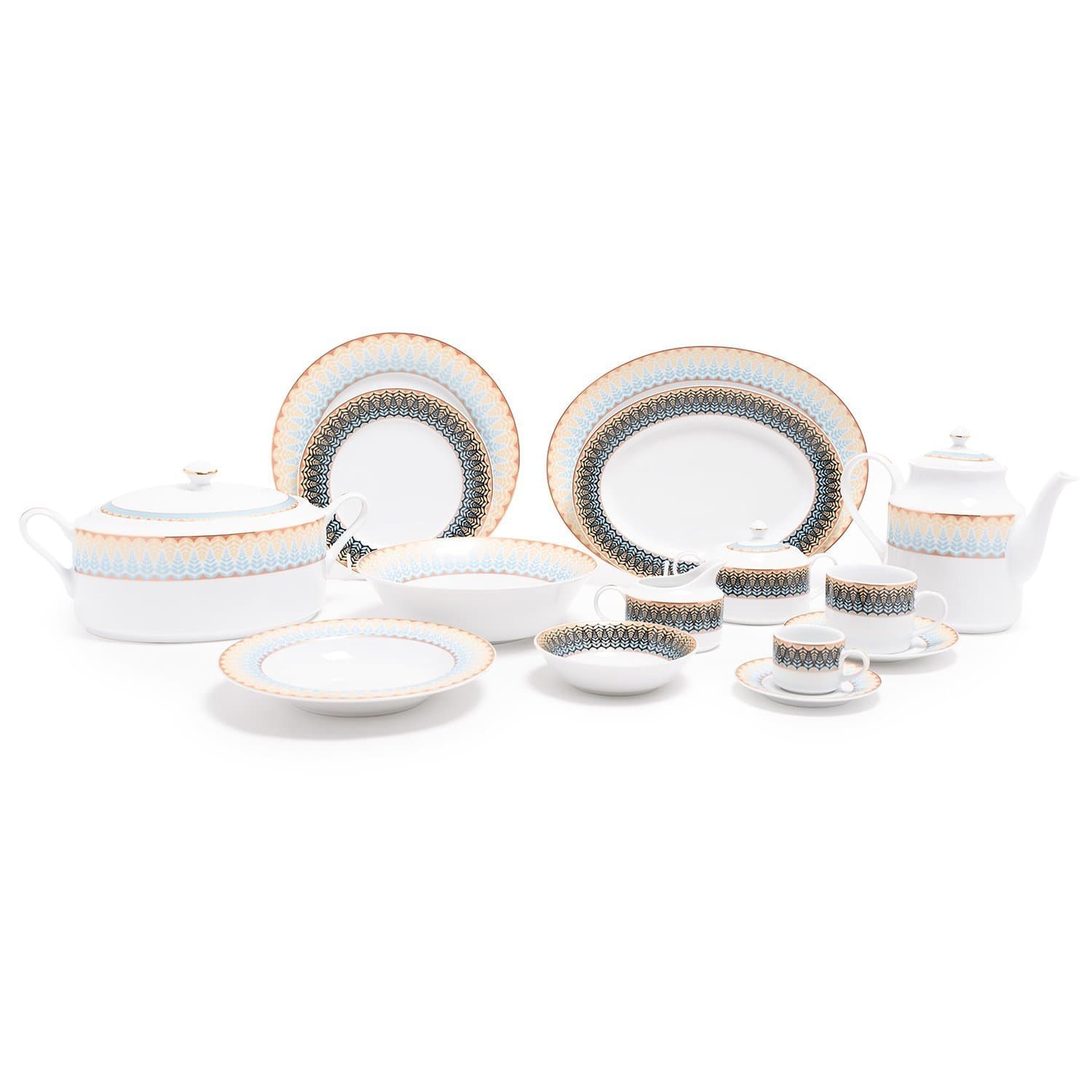 Dankotuwa Elsa Gold Dinner Set - 83 Pieces - ELSAGLD-83DS - Jashanmal Home