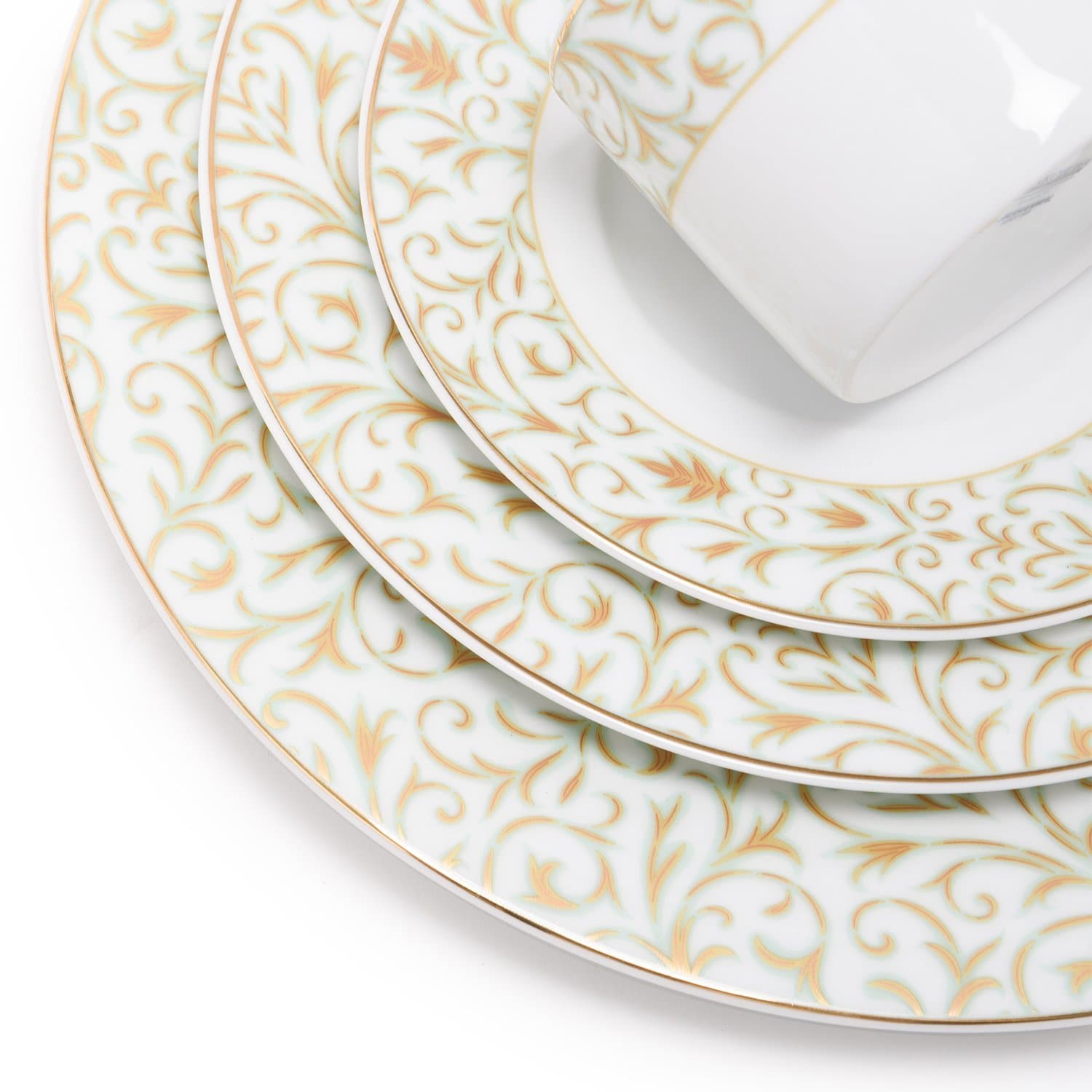 Dankotuwa Laryn Gold Dinner Set - 83 Pieces - LRYNGLD-83DS - Jashanmal Home