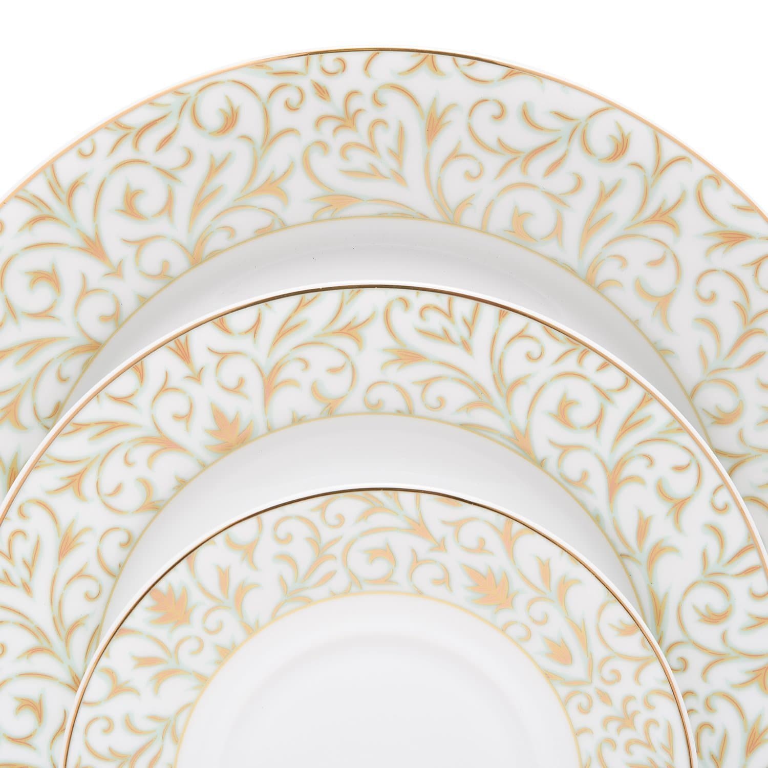 Dankotuwa Laryn Gold Dinner Set - 83 Pieces - LRYNGLD-83DS - Jashanmal Home