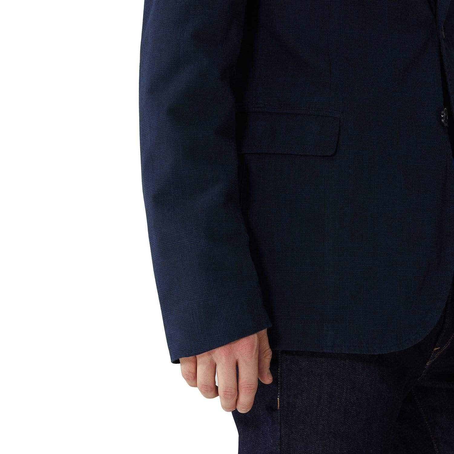 Trussardi Patterned Cotton and Linen Blazer - Navy Blue - 52H00049