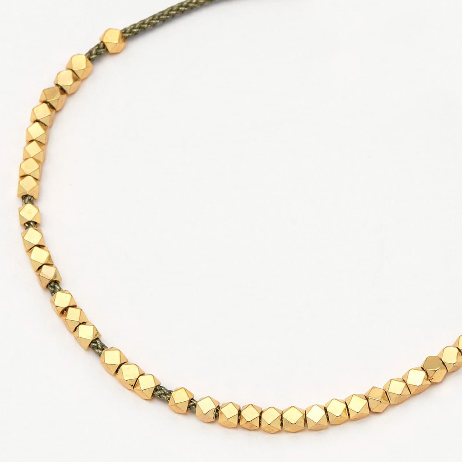 Estella Bartlett Coco Bracelet with Shiny Gold Beads - Grey - EB808C