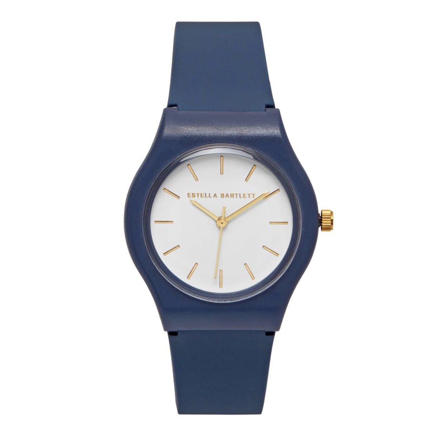 Estella Bartlett Silicone Strap Watch - Navy and Gold - EBW3372