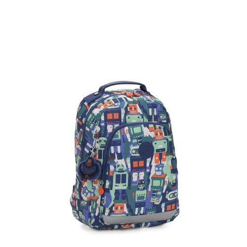 Kipling-Class Room S-Small backpack with laptop protection -Robot Camo Blue-I2535-57E