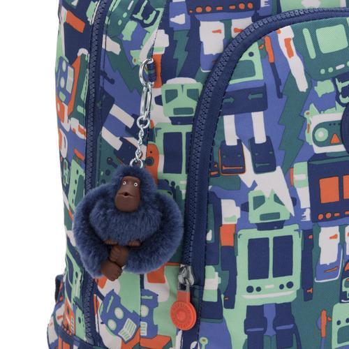 Kipling-Class Room S-Small backpack with laptop protection -Robot Camo Blue-I2535-57E