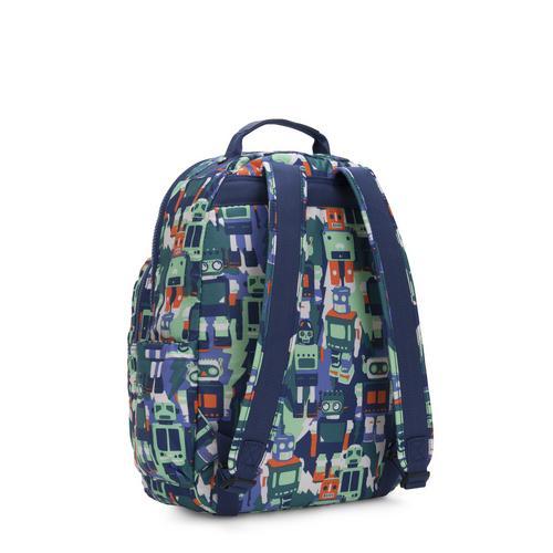Kipling-Seoul-Large backpack (with laptop protection)-Robot Camo Blue-I4851-57E