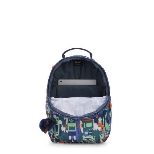 Kipling-Seoul S-Small backpack-Robot Camo Blue-I5357-57E