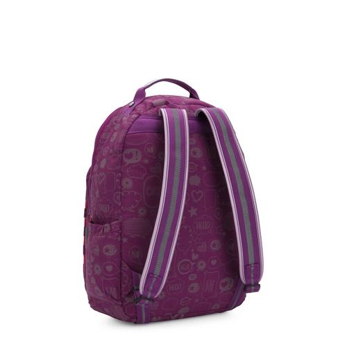 Kipling-Seoul-Large backpack (with laptop protection)-Statement Fl Li-I6173-57R