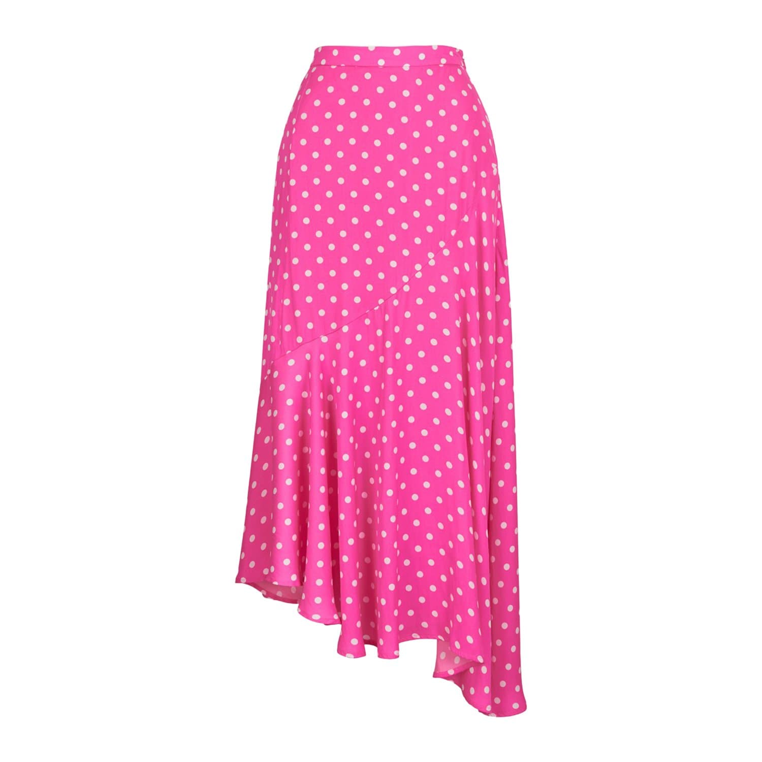 Essentiel Antwerp Vadorable Asymmetric Skirt - Neon Pink and Off White - VADORABLE-V3HP-36