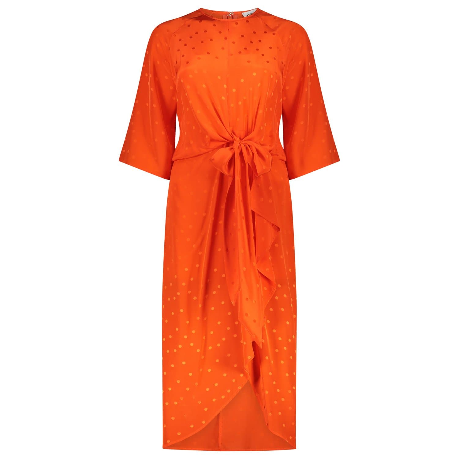 Essentiel Antwerp Vayen Draped Detail Dress - Orange - VAYEN-BR14-36