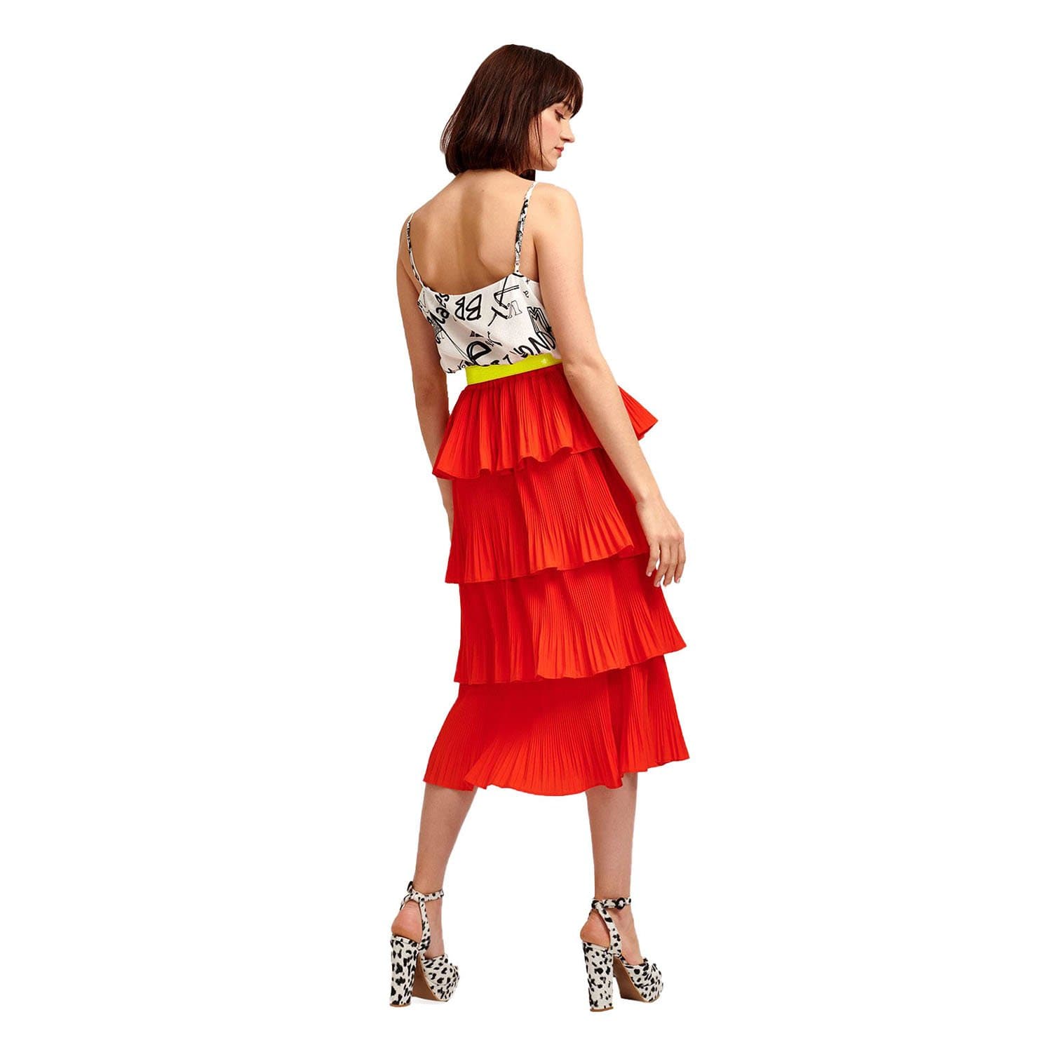 Essentiel Antwerp Vivian Ruffled Skirt - Orange - VIVIAN-BR14-36