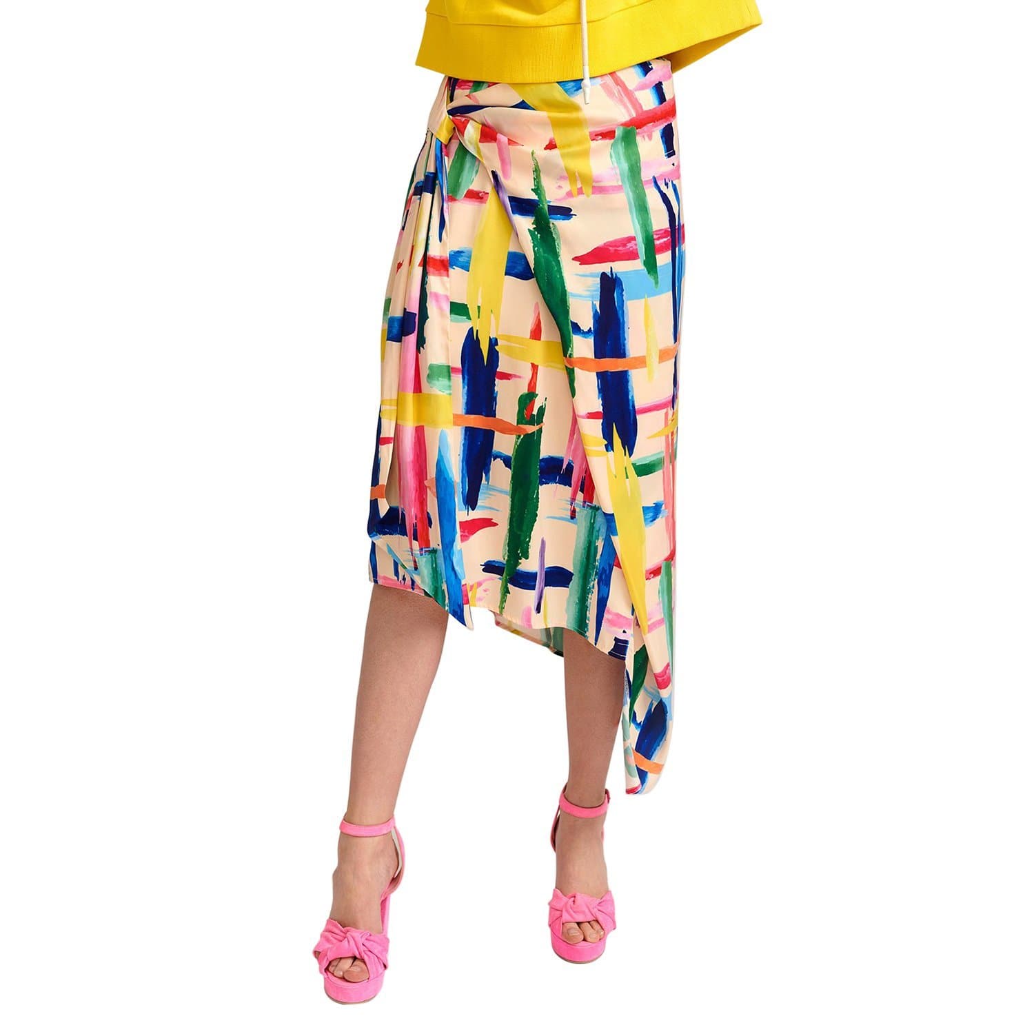 Essentiel Antwerp Vavocado Asymmetric Midi Skirt - Multicolour - VAVOCADO-V1OW-36