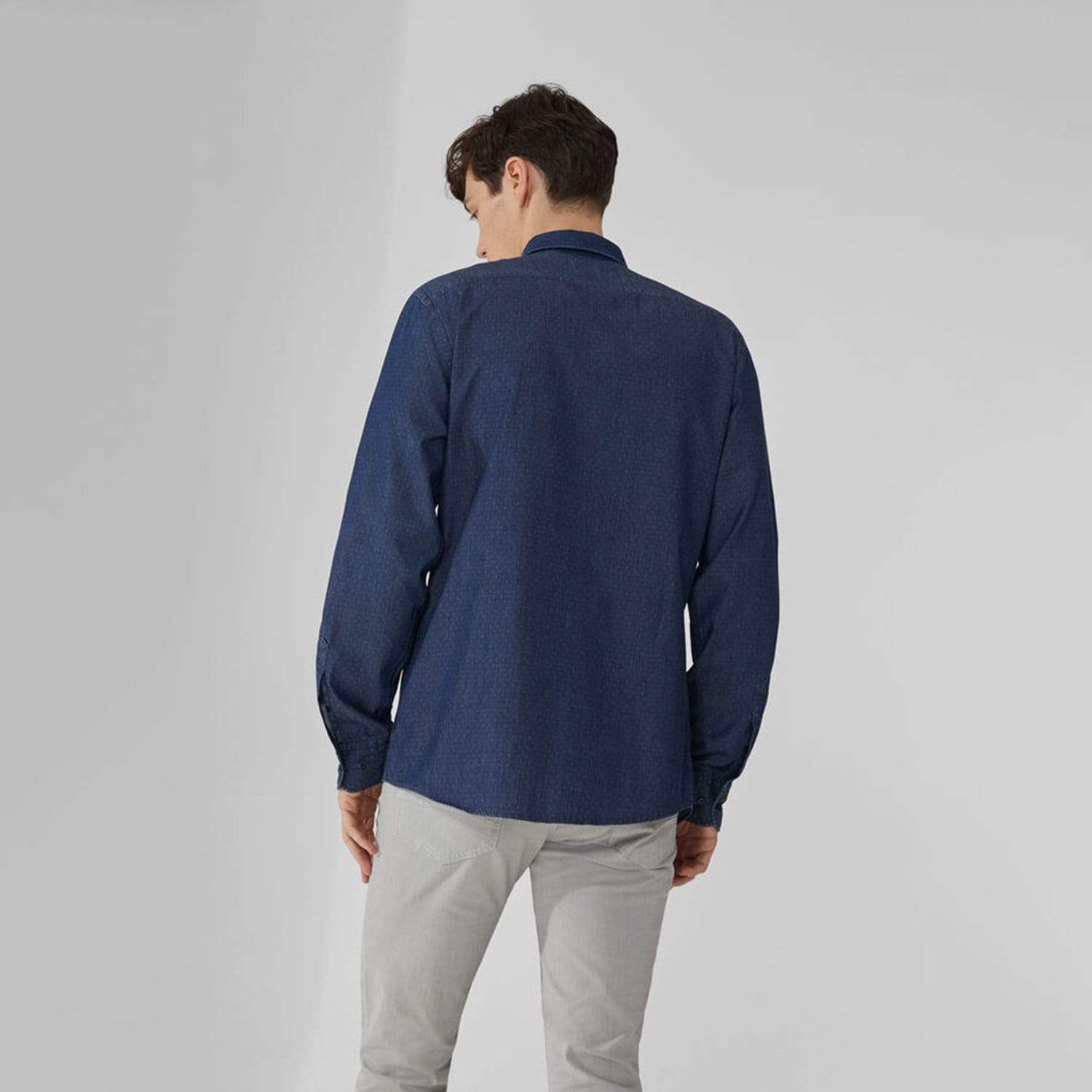 TRUSSARDI DENIM JAQUARD SHIRT