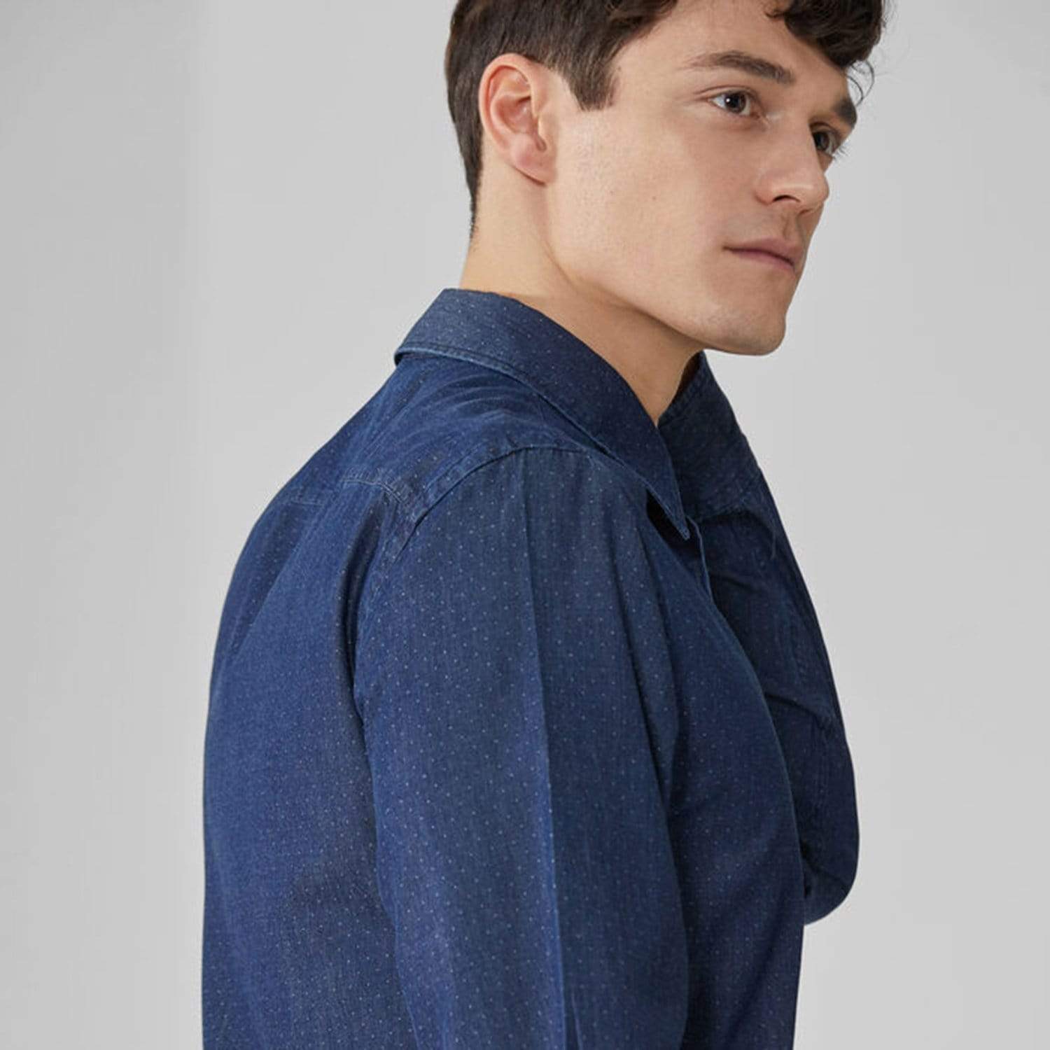 TRUSSARDI DENIM JAQUARD SHIRT