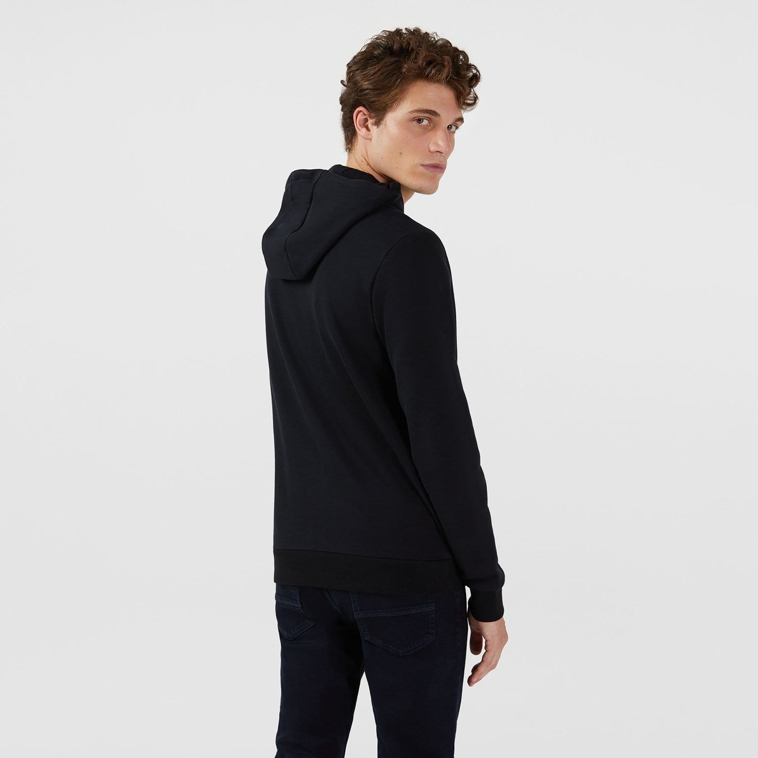 TRUSSARDI HOODIE JACKET COTTON FLEECE RE BLACK