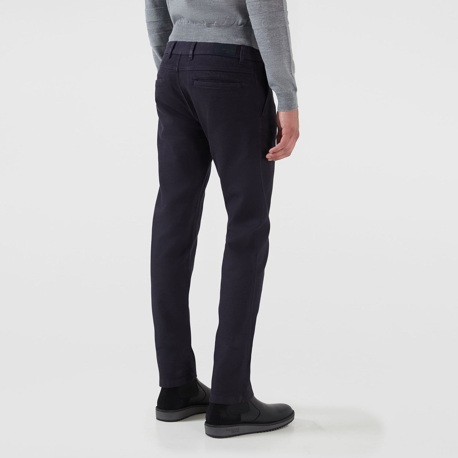 Trussardi Micro Pique 70's Cotton Stretch Trouser - Navy Blue - 52P00008-U290 - Jashanmal Home