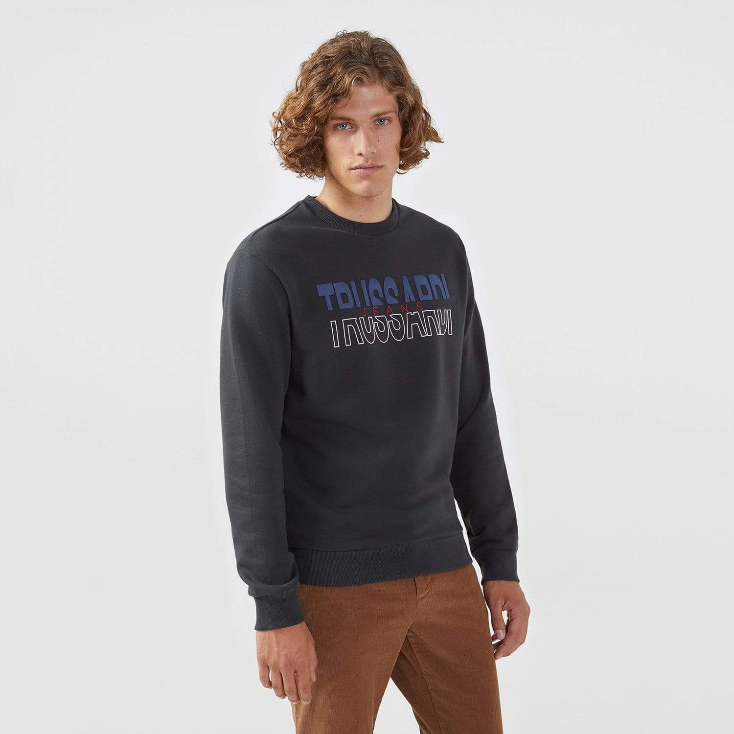 Trussardi Brushed Cotton Regular Fit Sweatshirt - Dark Olive - 52F00094-G705 - Jashanmal Home