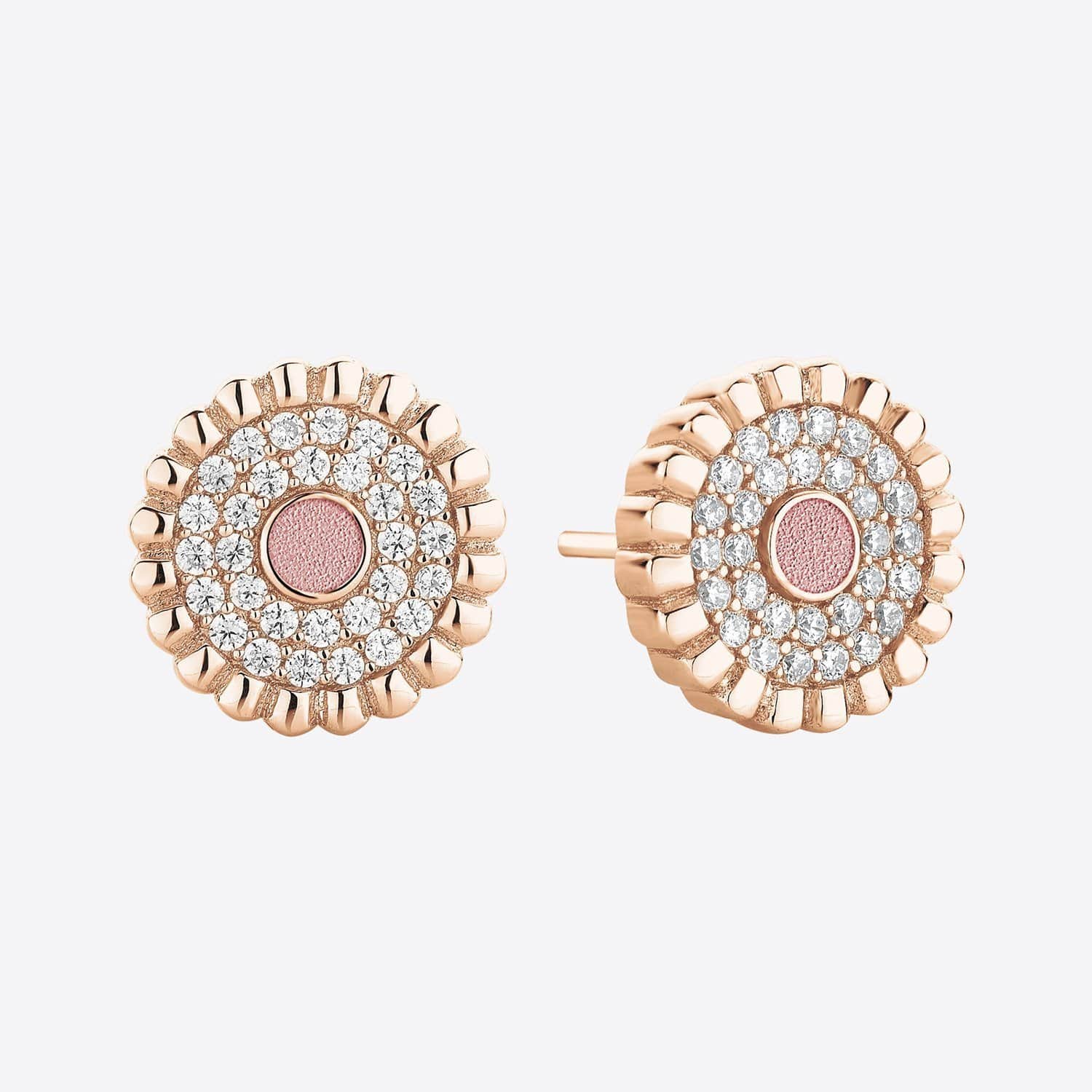 ZEADES SER02001 Bourgeon 925 Silver Rose Gold Plated Earrings - SER02001