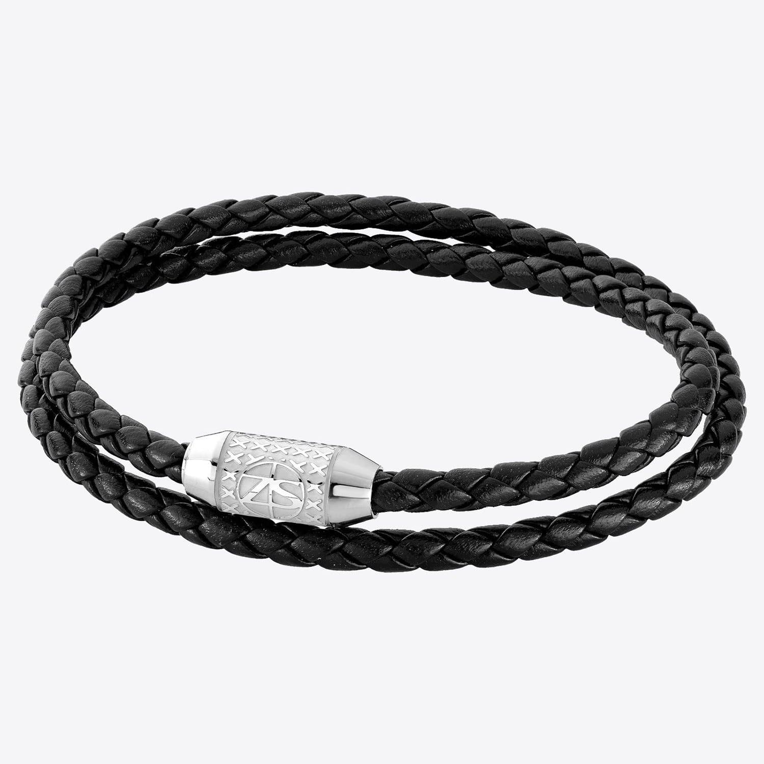 Cosmopolitan 4DT Men's Bracelet - Black and Silver, Small